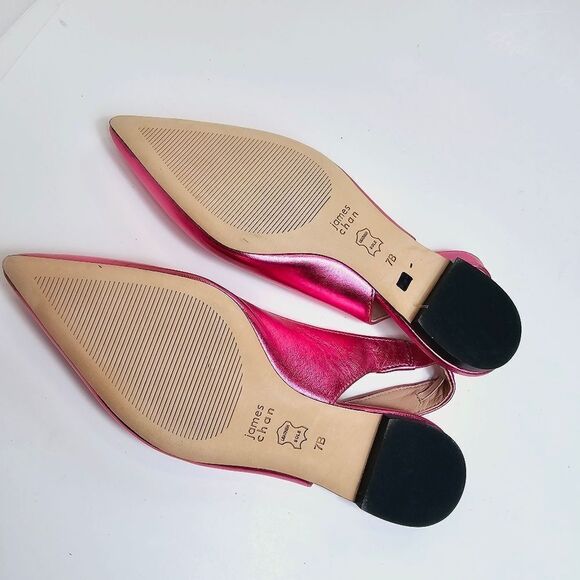 James Chan Nakasey Pink Metallic  Sling Back Flat Size 7 NWOB - Picture 9 of 13